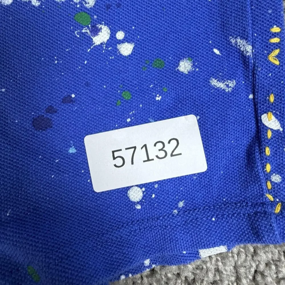 Ralph Lauren Romper Boys 24 Months Blue Red Polo One-Piece Paint Splatter
